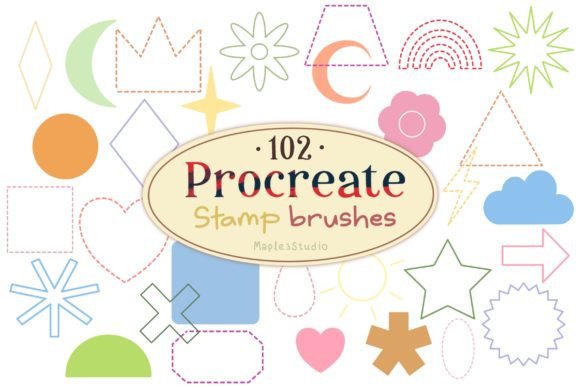 Download Basic Shape Stamp Brush for Procreate - Brush for procreate Collection
