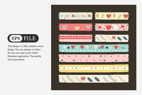 Download Cute Washi Tape Vector Illustration - Cute washi Collection